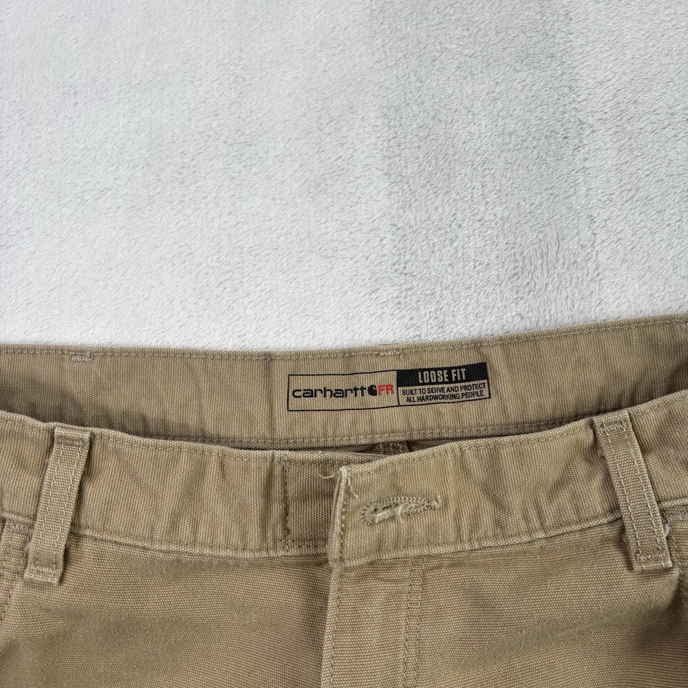 Carhartt FR Loose Fit Beige Khaki Workwear Pants Men's Waist 40" x 31" Inseam - Picture 3 of 10
